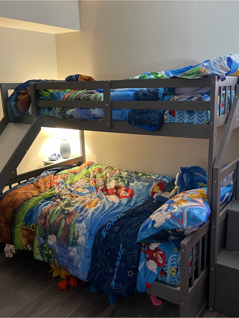 Blue Sonic Themed Kids Bedding Set - Blue